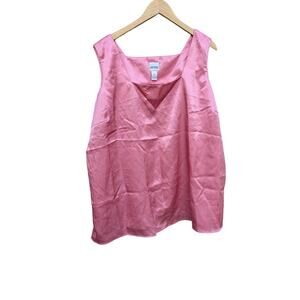 NWT Lane Bryant Pink Blouse Silky Coquette Plus Size 30W Formal Wear Office